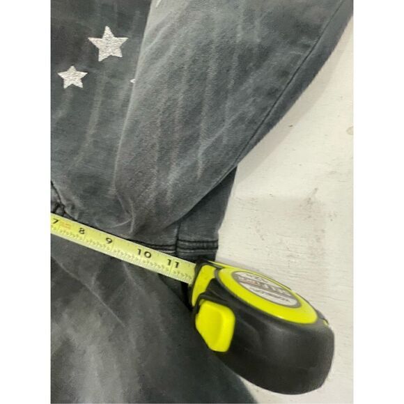Seven 7 High Rise Ankle Skinny Black Distressed Sparkling Stars Jeans Size 12 - Picture 9 of 10